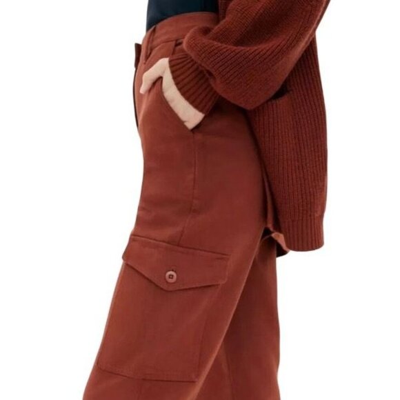 Aritzia Wilfred Free Womens Modern Rust Cargo Pants Size 12 Button Fly High-Rise - Picture 5 of 11